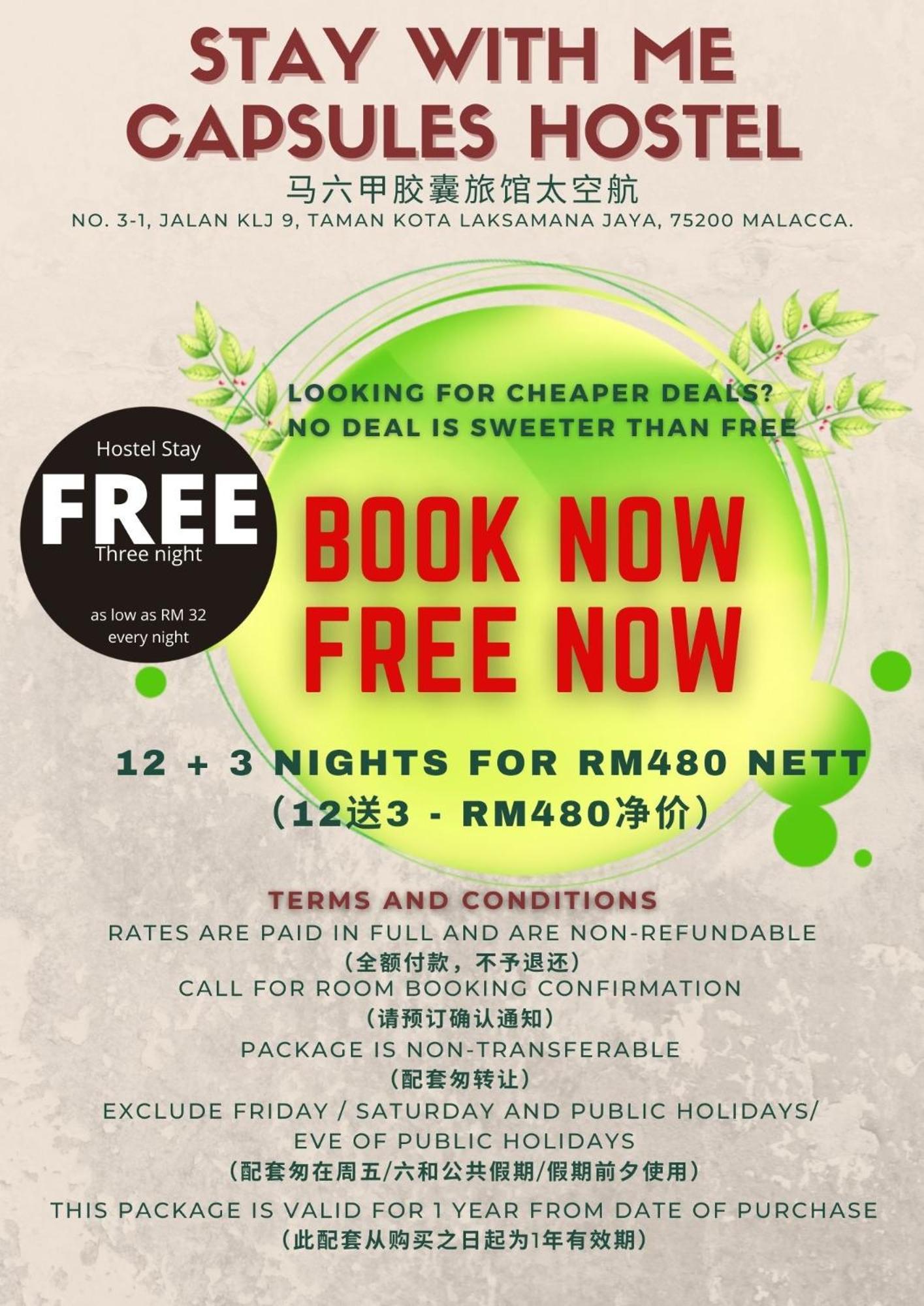 Stay With Me Capsules Hostel Malacca Екстериор снимка